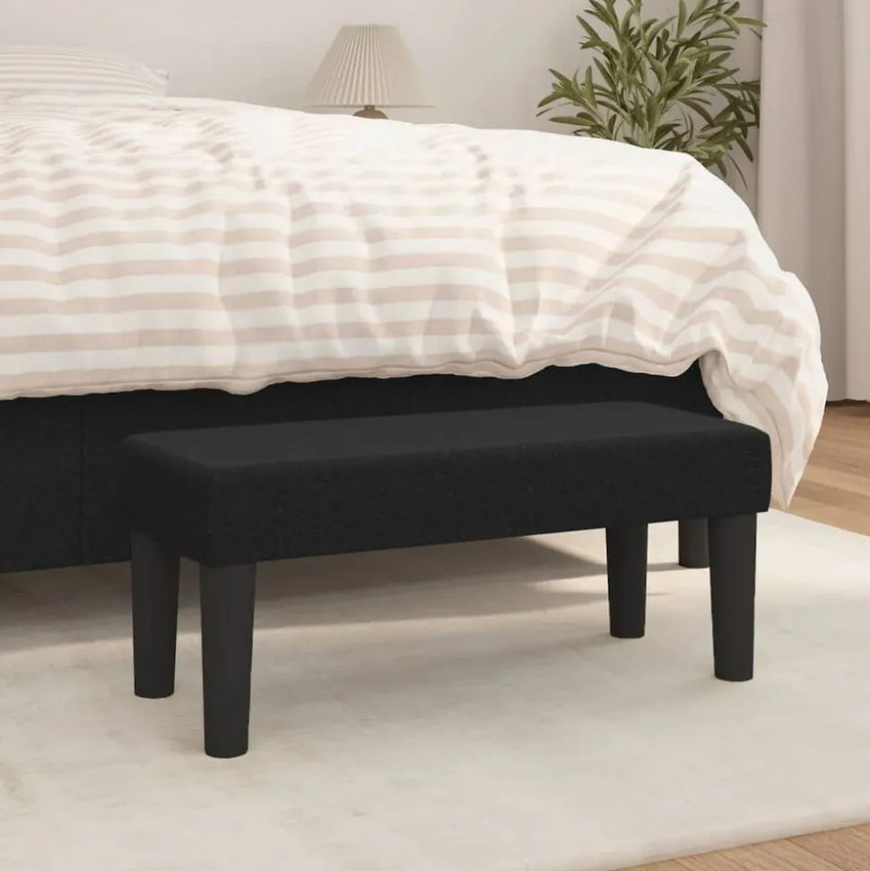vidaXL Bankje 70x30x30 cm stof zwart