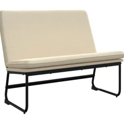 vidaXL Bankje 100x75x76 cm stof crèmekleurig