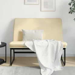 vidaXL Bankje 100x75x76 cm stof crèmekleurig