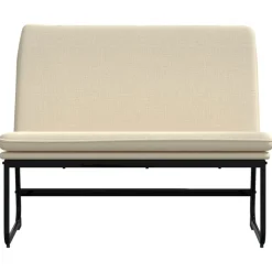 vidaXL Bankje 100x75x76 cm stof crèmekleurig