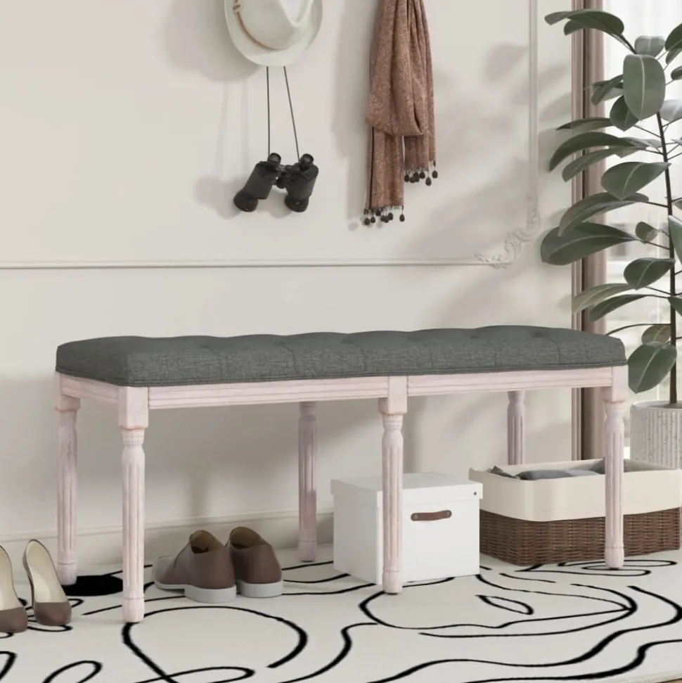vidaXL Bankje 110x40x49 cm stof donkergrijs
