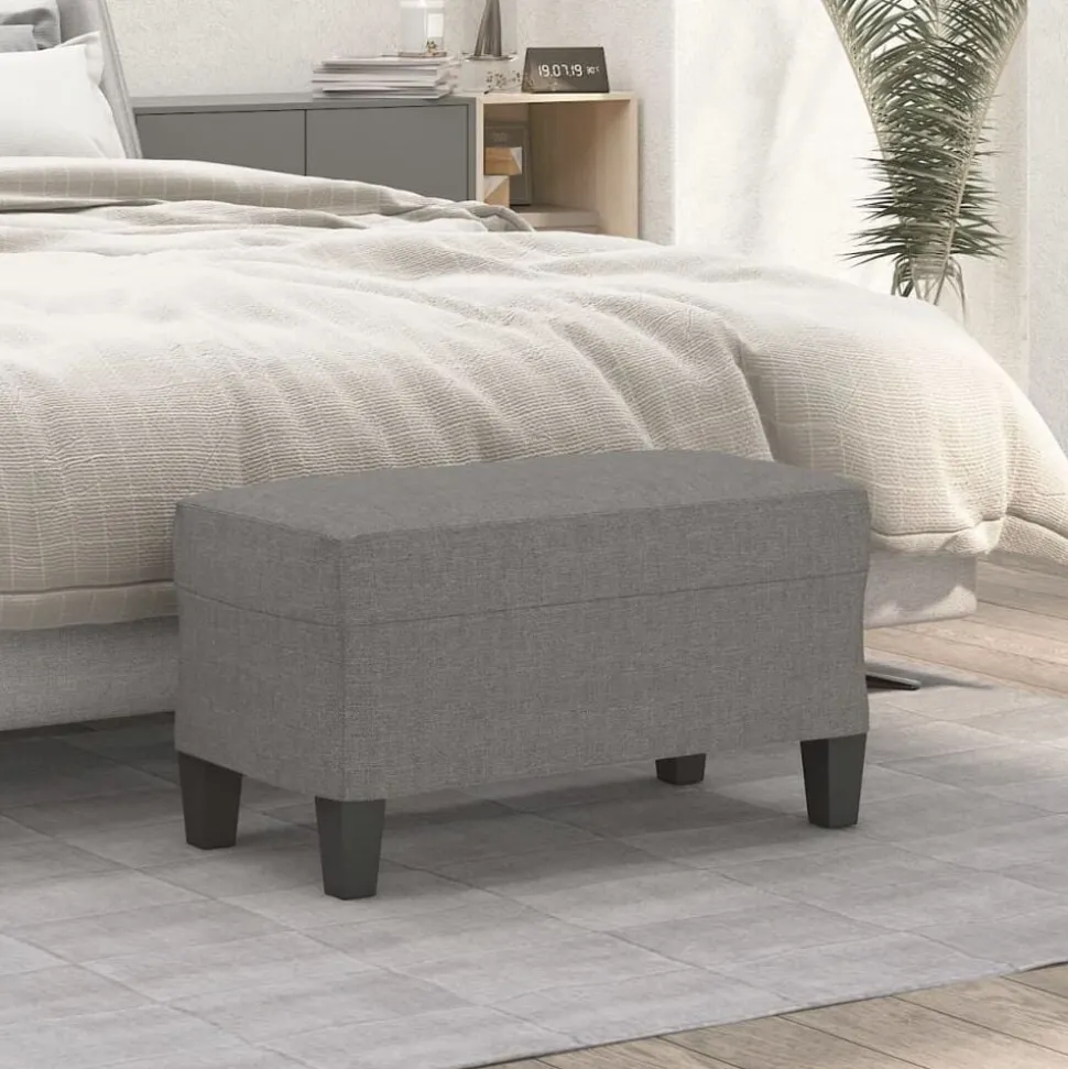 vidaXL Bankje 70x35x41 cm stof donkergrijs