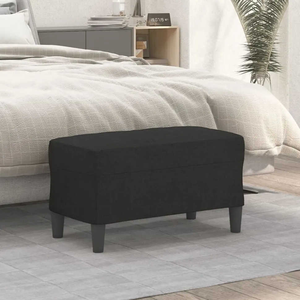 vidaXL Bankje 70x35x41 cm stof zwart
