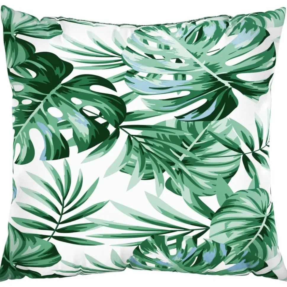 vidaXL Bankkussens 4 st bladpatroon 40x40 cm stof