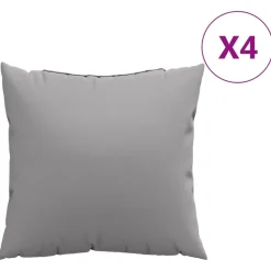 vidaXL Bankkussens 4 st 40x40 cm stof grijs