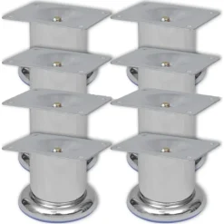 vidaXL Bankpoten rond 8 st 60 mm chroomkleurig