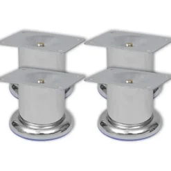 vidaXL Bankpoten rond 8 st 60 mm chroomkleurig
