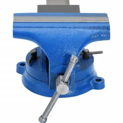 vidaXL Bankschroef 150 mm gietijzer blauw