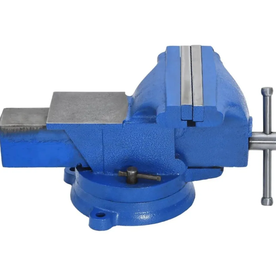 vidaXL Bankschroef 150 mm gietijzer blauw