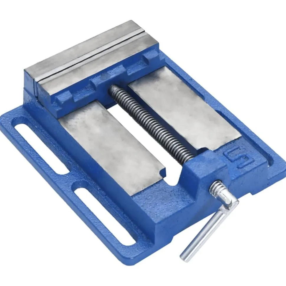 vidaXL Bankschroef voor kolomboormachine 121 mm gietijzer blauw