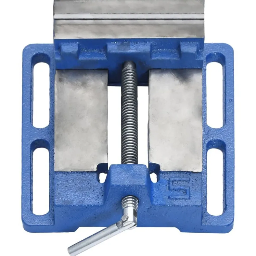 vidaXL Bankschroef voor kolomboormachine 121 mm gietijzer blauw