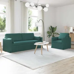 vidaXL Bankstel 2 pcs Donkergroen 198 x 78 x 80 cm Stof