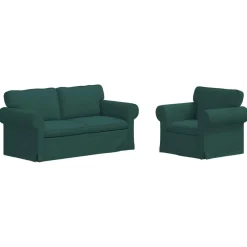 vidaXL Bankstel 2 pcs Donkergroen 175 x 82 x 80 cm Stof