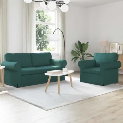 vidaXL Bankstel 2 pcs Donkergroen 175 x 82 x 80 cm Stof