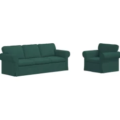 vidaXL Bankstel 2 pcs Donkergroen 215 x 82 x 80 cm Stof