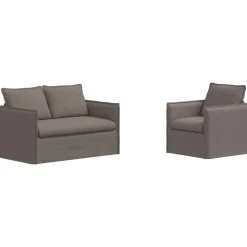 vidaXL Bankstel 2 pcs Taupe 136 x 82 x 85 cm Stof