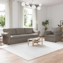 vidaXL Bankstel 2 pcs Taupe 245 x 82 x 80 cm Stof
