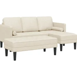 vidaXL Bankstel met kussen 2 pcs Linnen Polyester