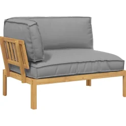 vidaXL Bankstel met kussen Grijs 133 x 92 x 69 cm Massief Acaciahout