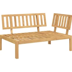 vidaXL Bankstel met kussen Grijs 133 x 92 x 69 cm Massief Acaciahout
