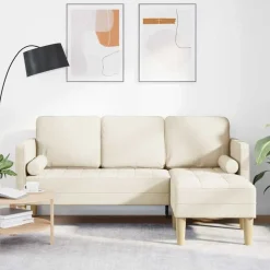 vidaXL Bankstel met kussen Linnen Polyester