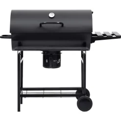 vidaXL Barbecuevat met wielen en schappen 115x85x95 cm staal zwart