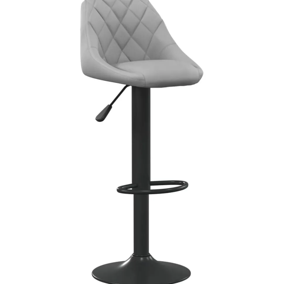 vidaXL Barkruk fluweel lichtgrijs