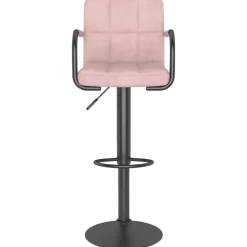 vidaXL Barkruk fluweel roze