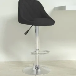 vidaXL Barkruk fluweel zwart