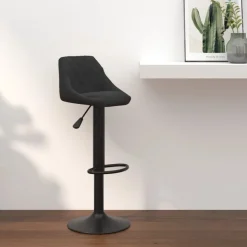 vidaXL Barkruk fluweel zwart