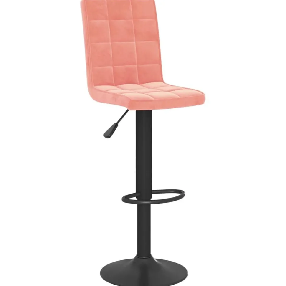 vidaXL Barkruk Roze Fluweel