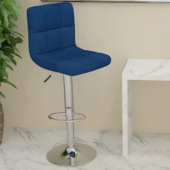 vidaXL Barkruk stof blauw