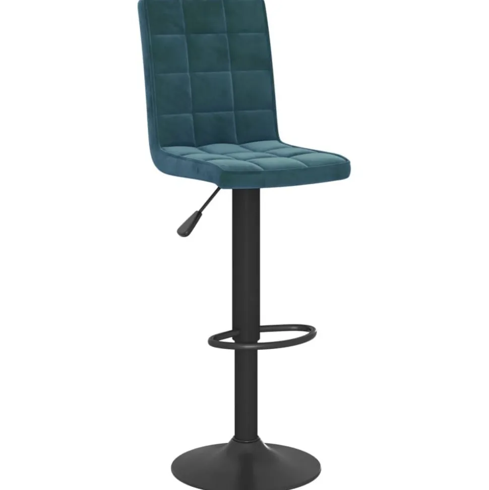 vidaXL Barkrukken 2 st fluweel blauw