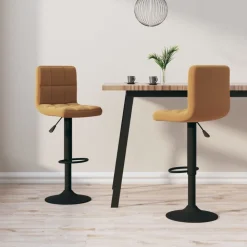 vidaXL Barkrukken 2 st fluweel bruin