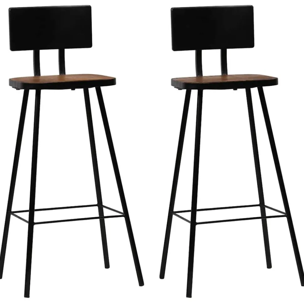 vidaXL Barkrukken 2 st massief gerecycled hout