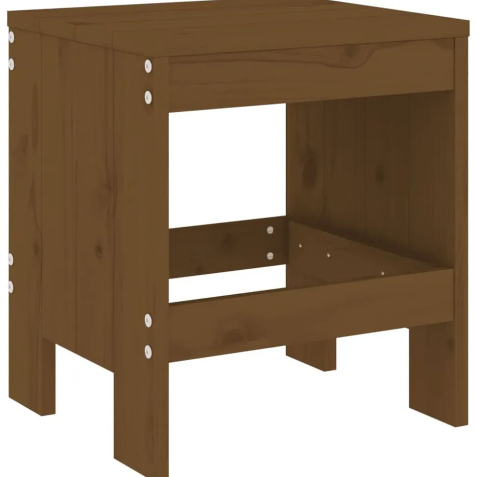 vidaXL Barkrukken 2 st 40x36x45 cm massief grenenhout honingbruin