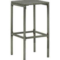 vidaXL Barkrukken met kussens 2 st poly rattan grijs