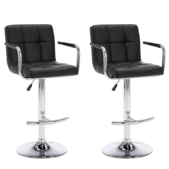 vidaXL Barstoelen 2 st kunstleer zwart