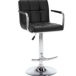 vidaXL Barstoelen 2 st kunstleer zwart
