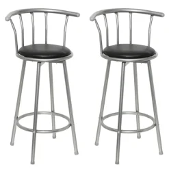 vidaXL Barstoelen 2 st kunstleer zwart