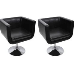vidaXL Barstoelen 2 st kunstleer zwart