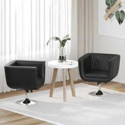 vidaXL Barstoelen 2 st kunstleer zwart
