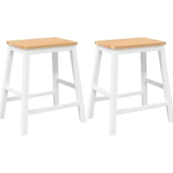 vidaXL Barstoelen 2 st massief hout wit