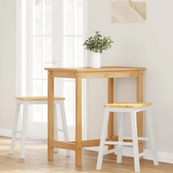 vidaXL Barstoelen 2 st massief hout wit