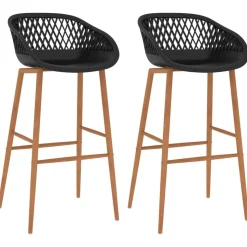vidaXL Barstoelen 2 st zwart