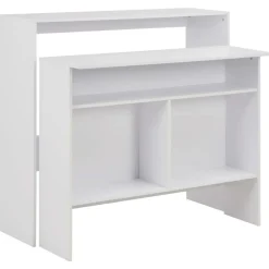 vidaXL Bartafel met 2 tafelbladen 130x40x120 cm wit