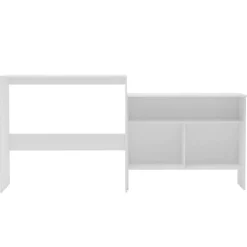 vidaXL Bartafel met 2 tafelbladen 130x40x120 cm wit