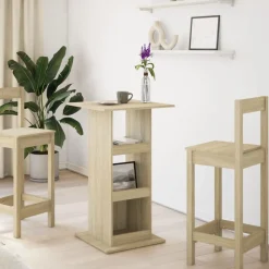vidaXL Bartafel met opbergruimte 60x60x102 cm hout sonoma eikenkleurig