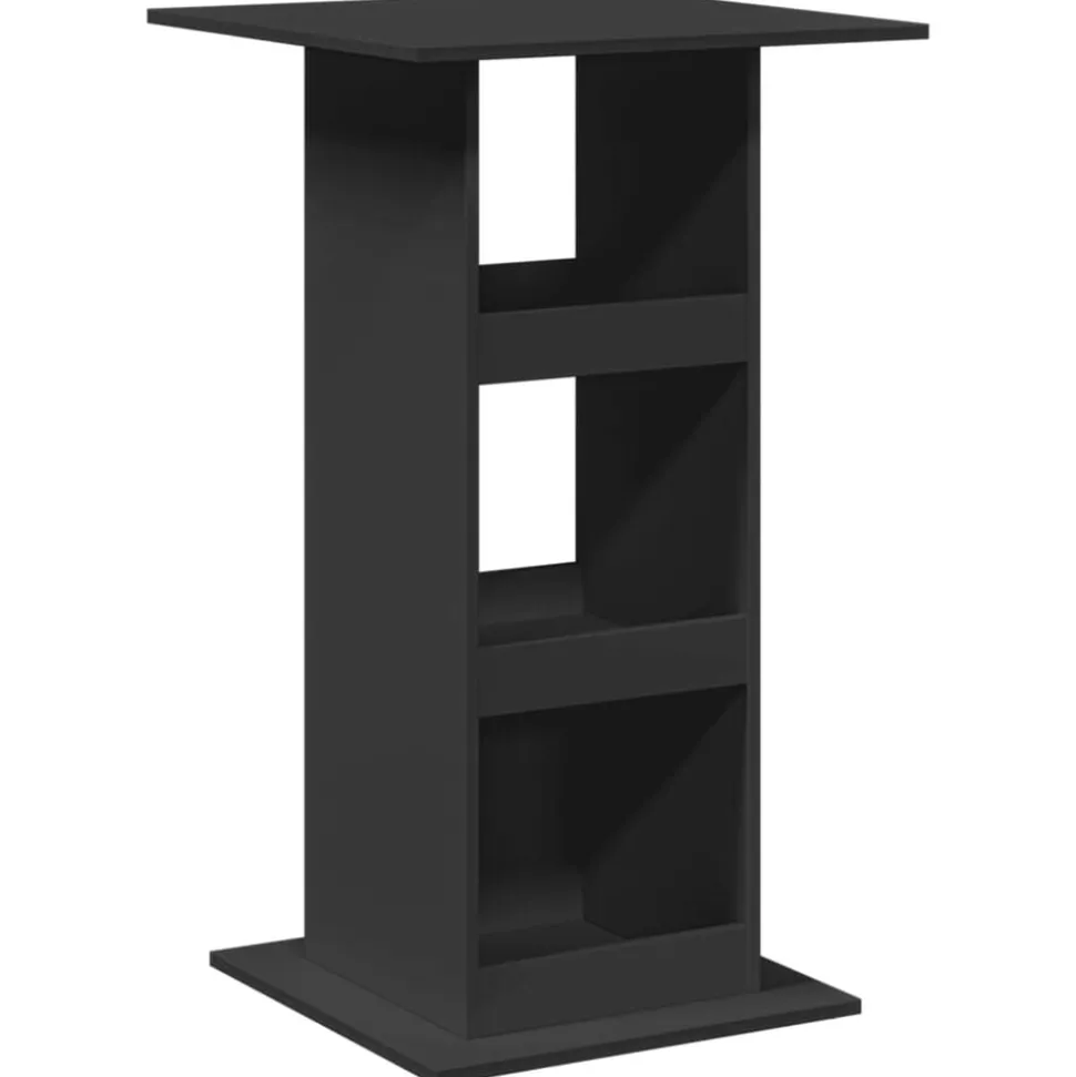vidaXL Bartafel met opbergruimte 60x60x102 cm bewerkt hout zwart