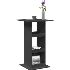 vidaXL Bartafel met opbergruimte 60x60x102 cm bewerkt hout zwart